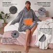 OHS Electric Heated Oversized Hoodie Blanket - Charcoal