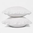 Highams Linen Frill Cushion Covers - White