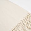 Highams Acrylic Plain Fleece Throw, Cream - 150 x 200cm