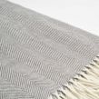 Highams Acrylic Stripe Chevron Fleece Throw, Charcoal - 150 x 200cm