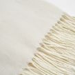Highams Acrylic Stripe Chevron Fleece Throw, Cream - 150 x 200cm