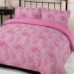 Leopard Print Quilt Cover with Pillowcase Bedding Set Jengo Pink - Double
