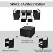 Outsunny Rattan Garden Furniture Cube Set, 8 Seater - Black
