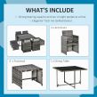 Outsunny Rattan Garden Furniture Cube Set, 8 Seater - Grey