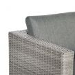 Outsunny Rattan Sofa Set With Coffee Table, 3 Piece - Grey