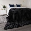 Dreamscene Black Luxury Faux Fur Mink Throw 125x150cm