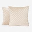 OHS Cut Out Matte Velvet Cushion Covers - Natural