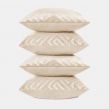 OHS Cut Out Matte Velvet Cushion Covers - Natural