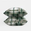 OHS Check Print Teddy Cushion Covers - Forest Green