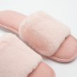 OHS Faux Fur Slider Slippers - Blush