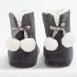 OHS Fluffy Boot Slippers - Grey