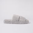 OHS Faux Fur Platform Slider Slippers, Grey