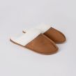 OHS Faux Suede Mule Slippers - Tan