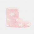 OHS Kids Star Print Boot Slippers - Blush