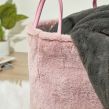 OHS Faux Fur Fleece Storage Basket - Blush