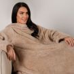 OHS Teddy Fleece Wearable Blanket With Sleeves - Latte