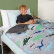 OHS Kids Teddy Fleece Dinosaur Weighted Blanket - Grey