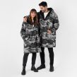 OHS Water Resistant Camo Print Full Zip Changing Robe - Charcoal	