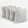 Sienna Fluffy Cushion Covers 55 x 55cm - Silver