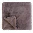 Plush Soft Rabbit Faux Fur Throw Over Sofa Bed Settee Cover 125 x 150cm, Grey