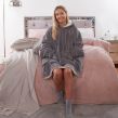 Sienna Supersoft Hoodie Blanket, One Size - Charcoal Grey