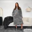Sienna Extra-Long Sherpa Hoodie Blanket - Charcoal 