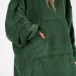Sienna Extra-Long Sherpa Hoodie Blanket - Forest Green 