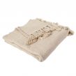 Sienna Home Large Shimmer Knit Tassel Throw, Stone - 150 x 180cm