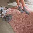 Sienna Soft Fluffy Rug Anti-Slip Plain Shaggy Floor Mat, Blush Pink - 120 x 170cm