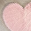 Sienna Faux Sheepskin Heart Rug - Blush