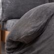 Brentfords Teddy Fleece Duvet Cover Set - Charcoal Grey