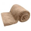 Brentfords Teddy Fleece Blanket Throw, Natural Latte Beige - 125 x 150cm