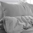 Brentfords Washed Linen Look Duvet Cover Set - Grey