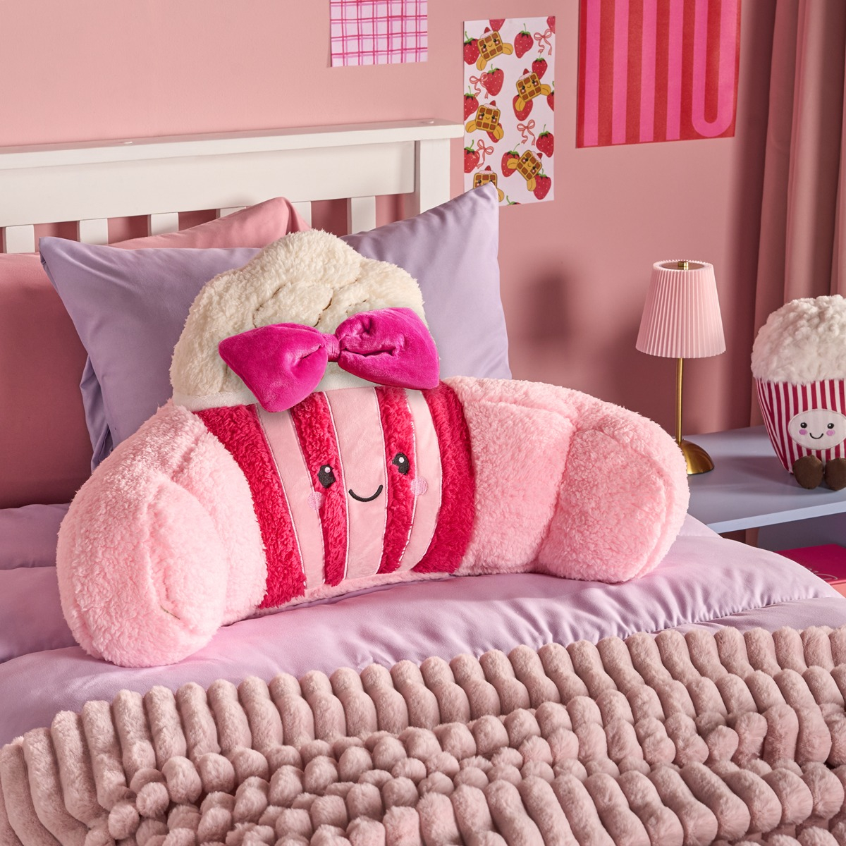 OHS Paisley The Popcorn Cuddle Cushion - Hot Pink