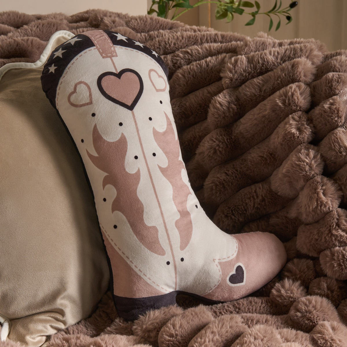 space cowboy ミニクッション OHS Cowboy Boot Cushion - Monochrome