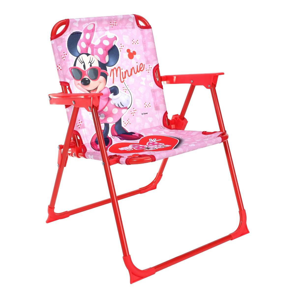 Kids Folding Minnie Mouse Camping Chair Pink/Red