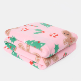 OHS Gingerbread Man Fleece Throw - Pink