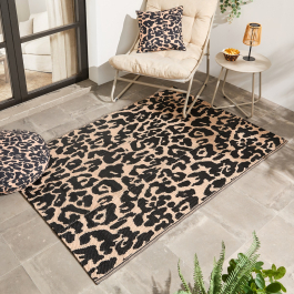 OHS Leopard Print Outdoor Rug - Natural