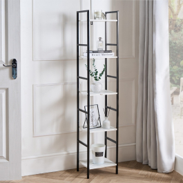 Manhattan Marble Effect 4-Tier Shelving Unit - Black/White 🇬🇧 main image 0