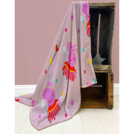 Peppa Pig Magic Fleece Throw, Pink 100 x 150cm