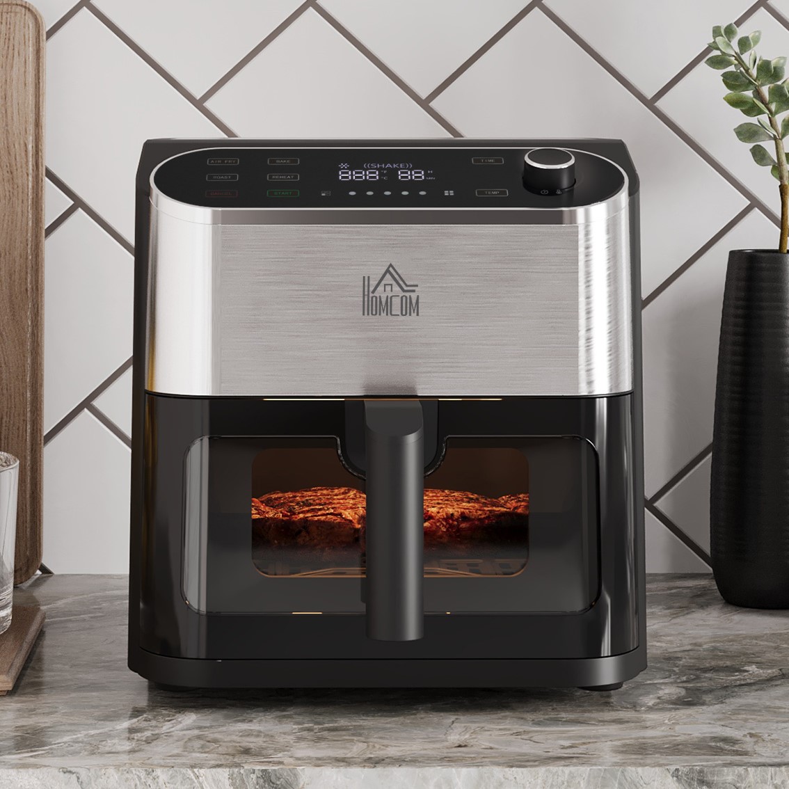 Homcom 6.5L 4-in-1 Digital Air Fryer – Black