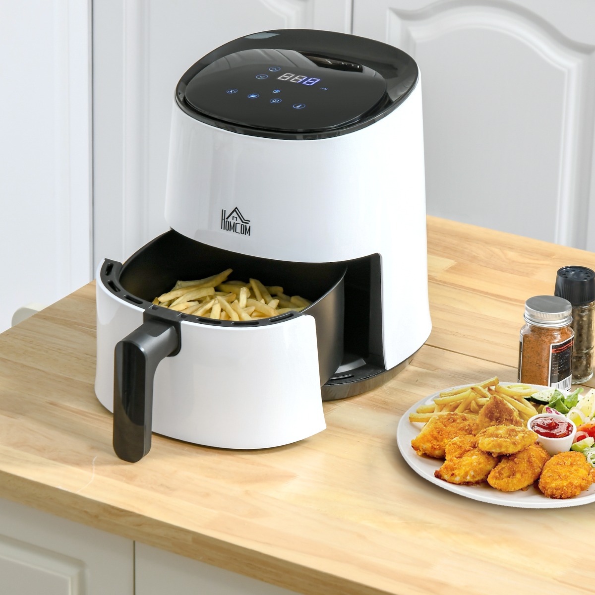 Homcom 2.5L Digital Air Fryer – White
