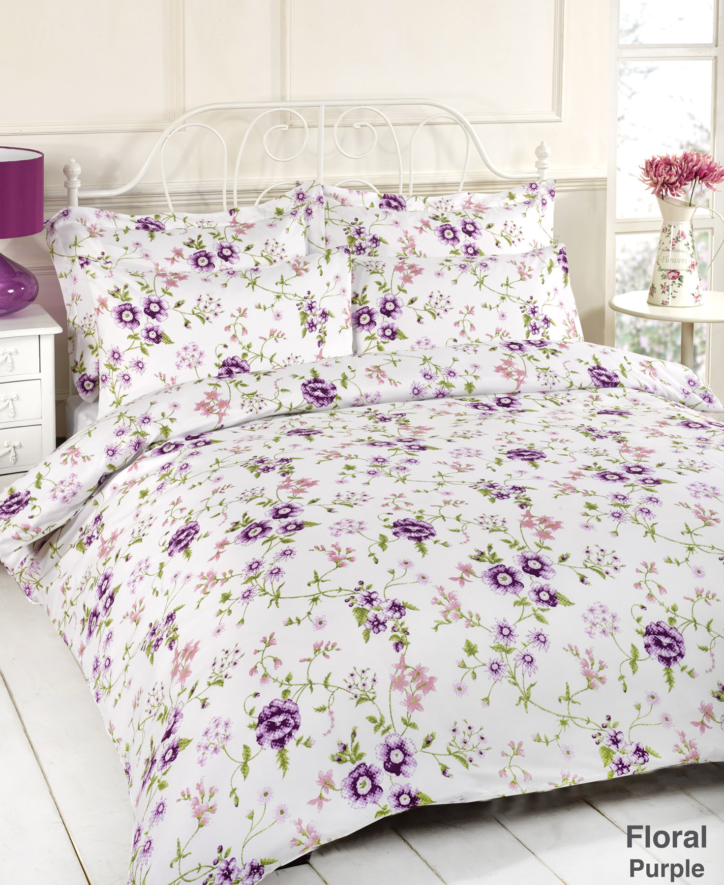 Floral 5PC Duvet Complete Bedding Set – King Size