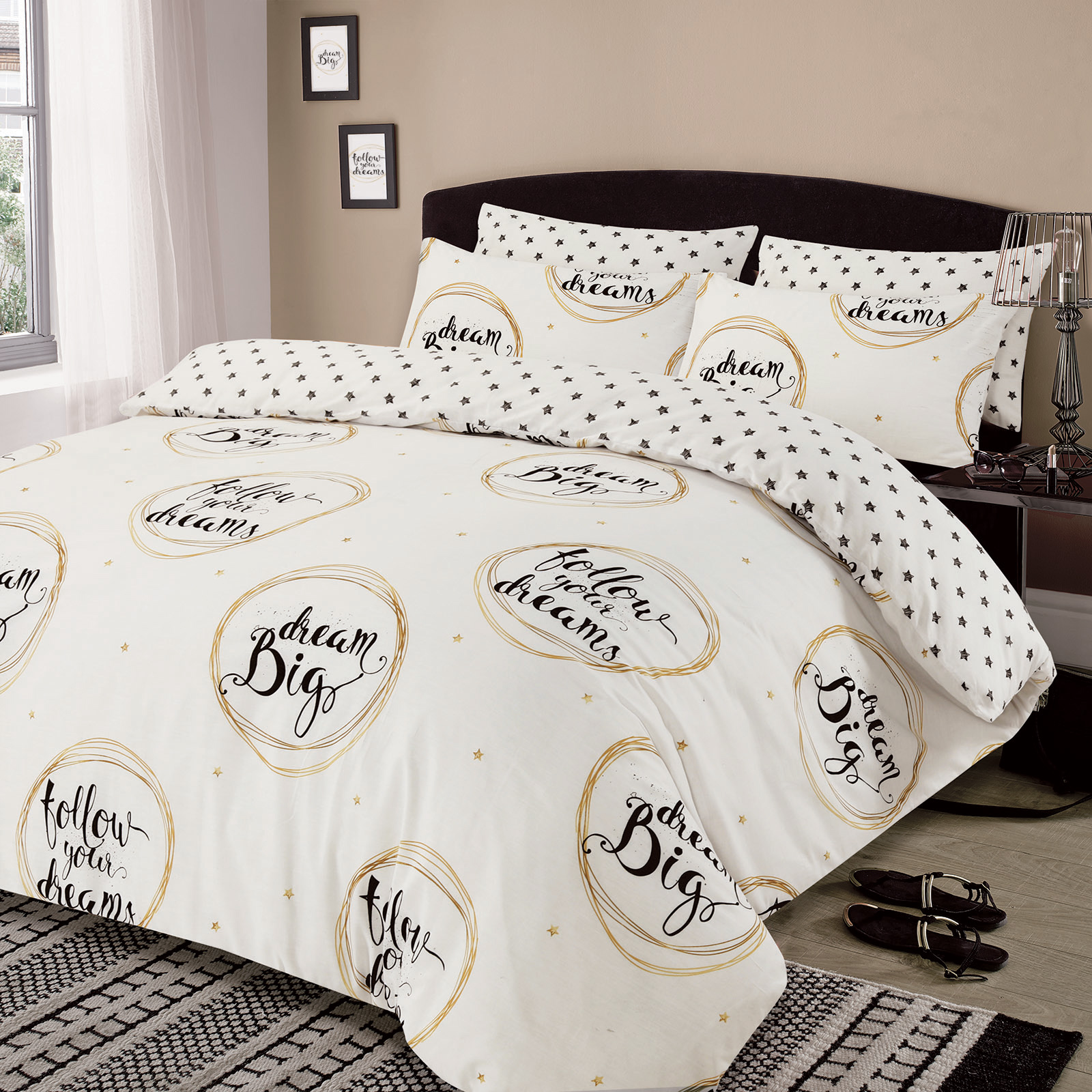 OHS Follow Your Dreams Double Duvet Cover Set – Natural