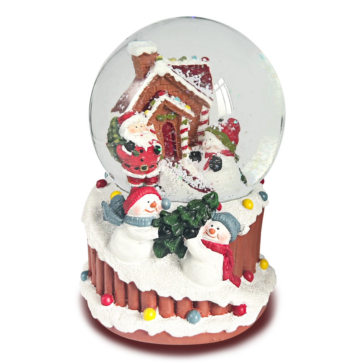 OHS Gingerbread House Light Up Musical Snow Globe – Multi