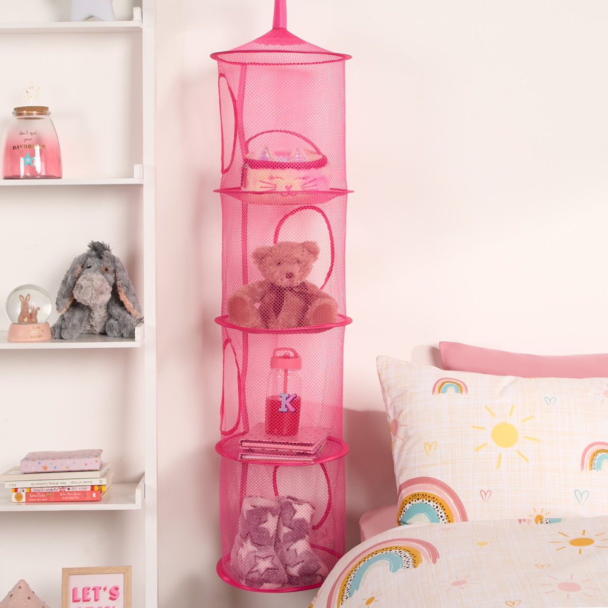 OHS Kids Extra Large Toys Storage Hanging Net Basket