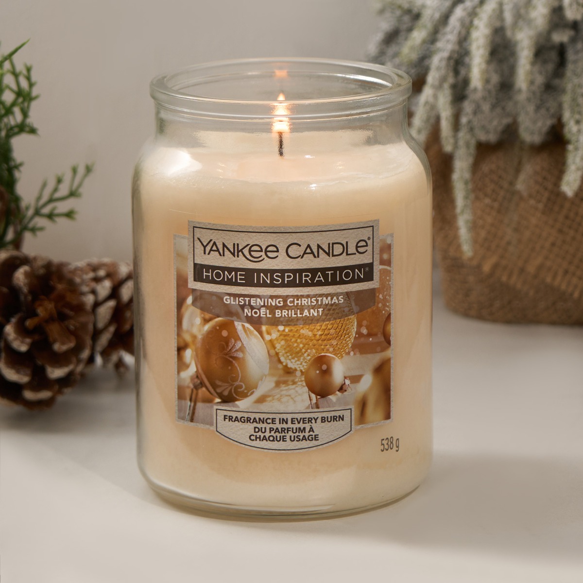 Yankee Candle Glistening Christmas 538g Large Candle Jar