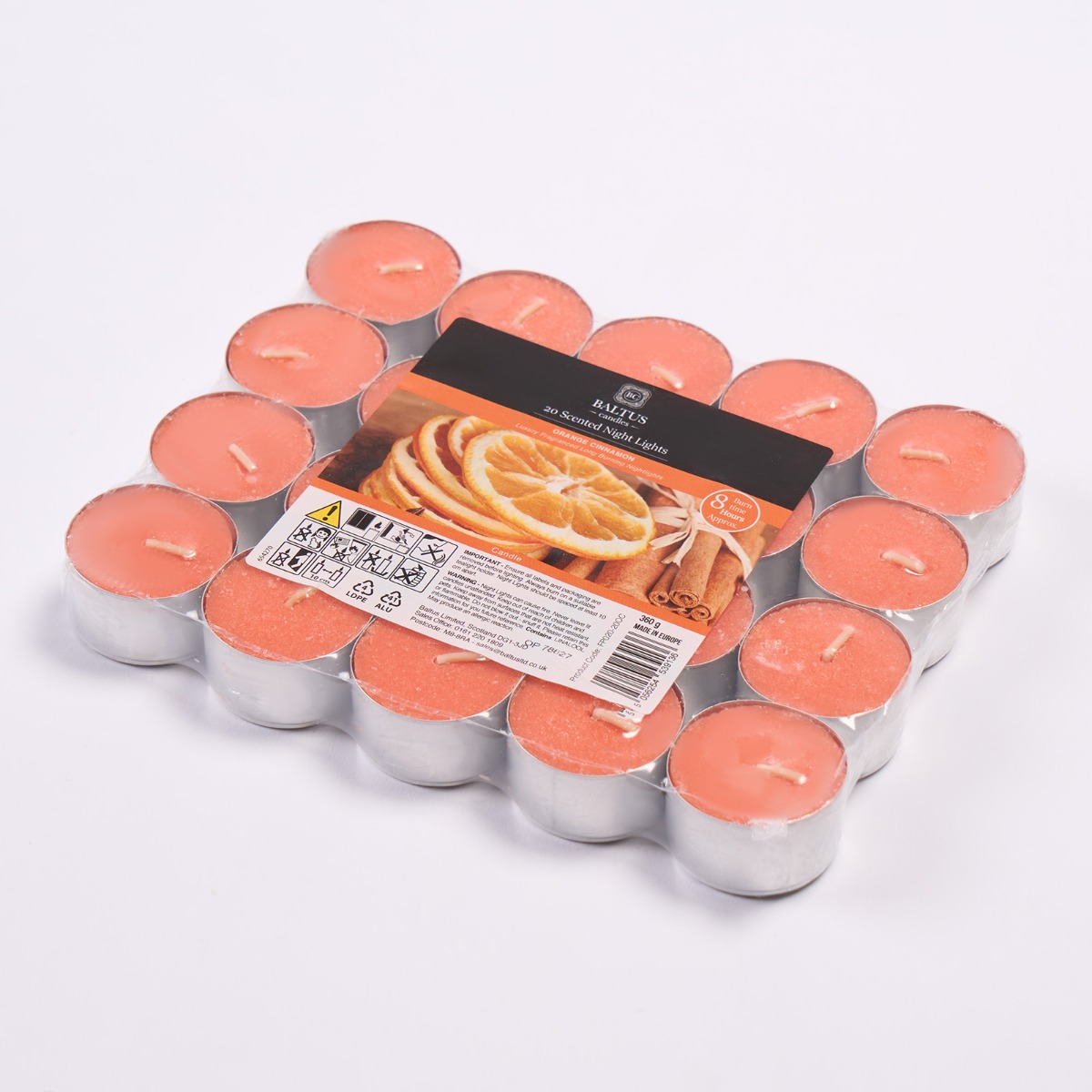 Baltus 20 Pack Orange & Cinnamon Tealights – Orange