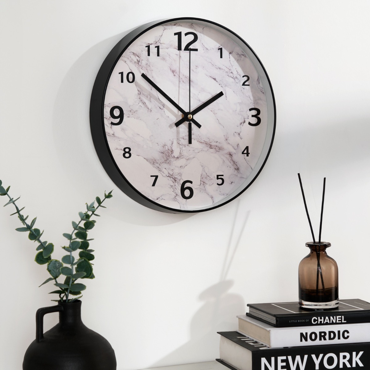 Ohs Wall Clock - White Marble