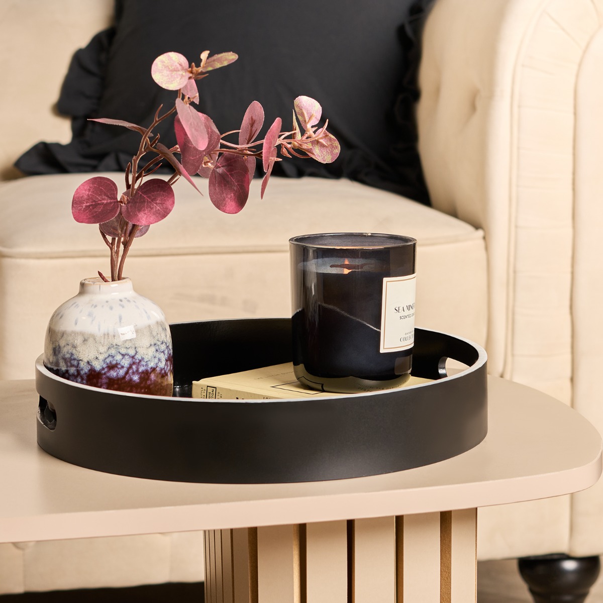 Ohs Round Storage Tray - Monochrome